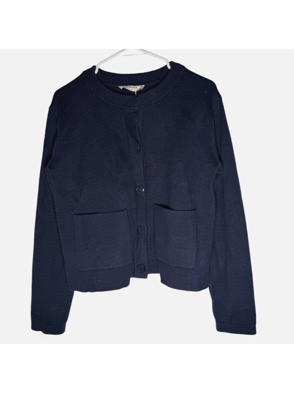 Everlane The Crew Cardigan in Everyday Cotton Women's Size Small in Navy NWT! - Picture 2 of 6